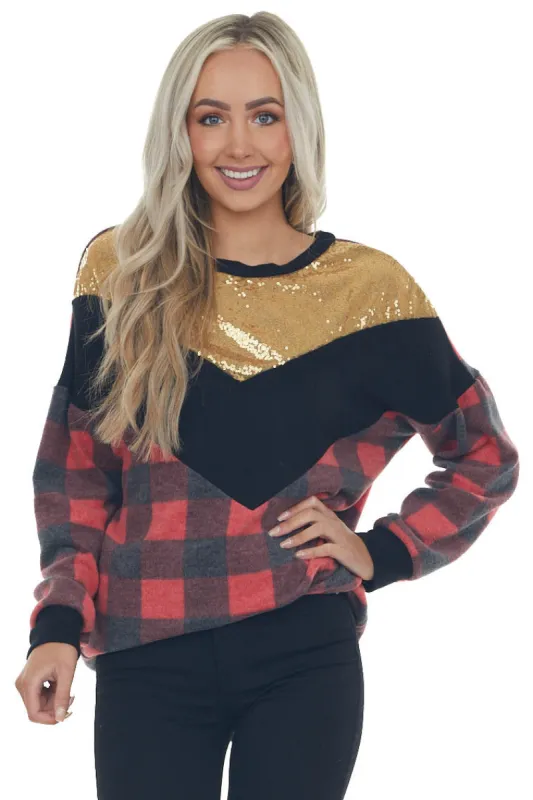 Black Chevron Colorblock Dolman Sleeve Top sold by Lime Lush