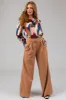 Olive Abstract Print Satin Long Sleeve Blouse sold by Lime Lush