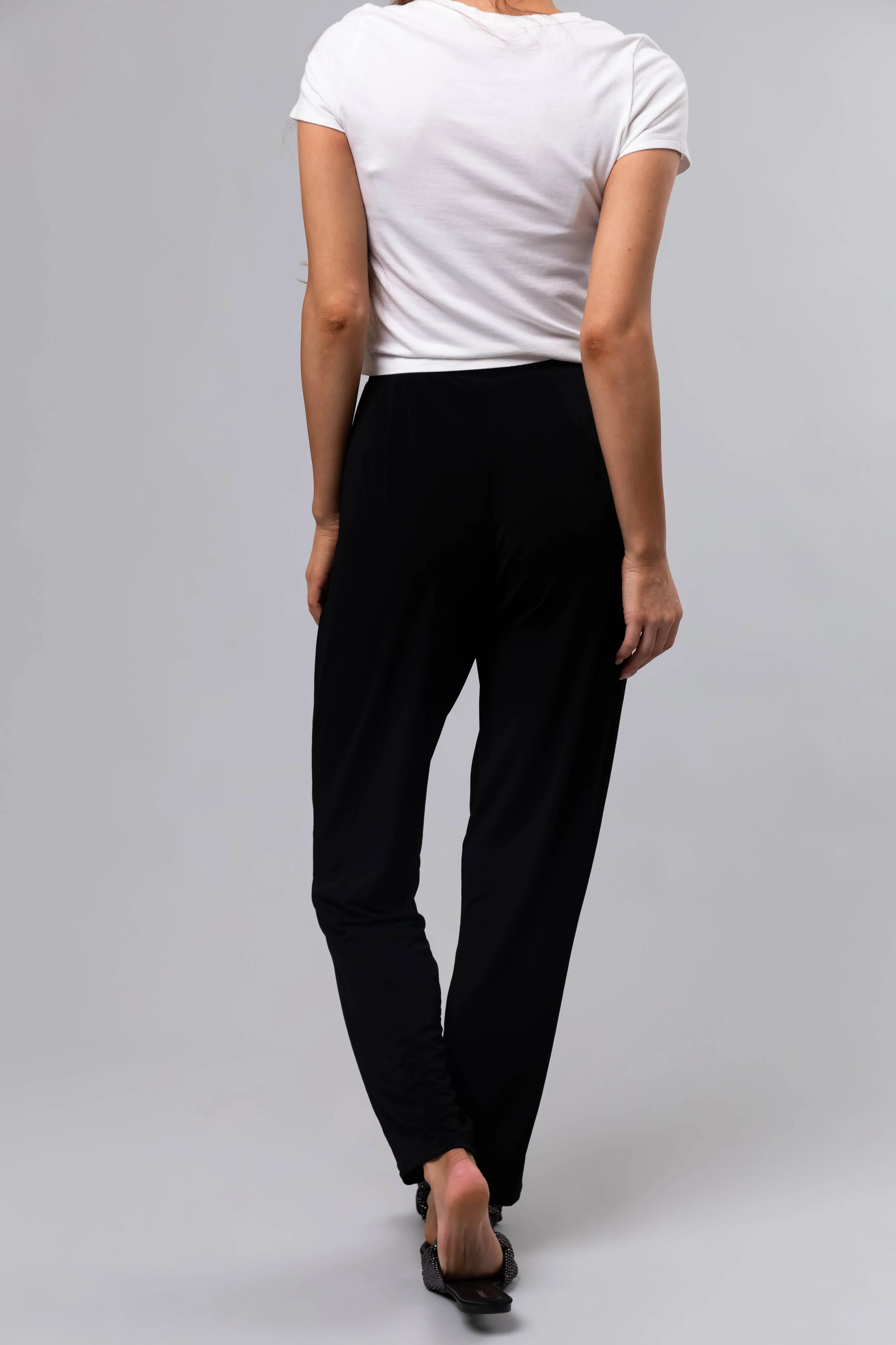 Black High Waist Pleated Straight Leg Pants sold by Lime Lush product image thumbnail 5