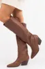 Chestnut Pleather Knee High Western Boots sold by Lime Lush