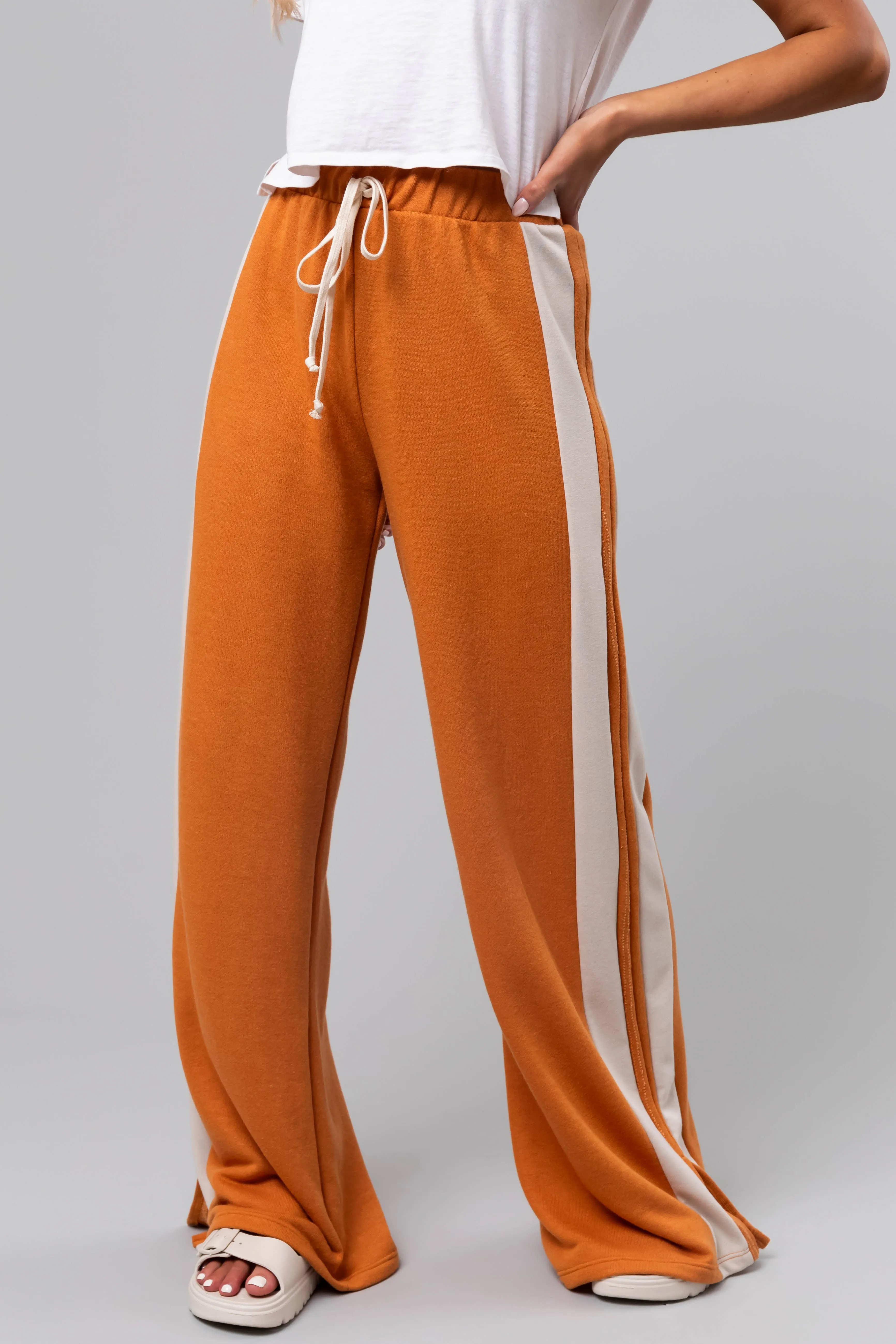 Marmalade Side Stripe Wide Leg Drawstring Pants sold by Lime Lush product image thumbnail 2