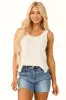 Ivory Scoop Neck Textured Tank Top sold by Lime Lush