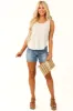 Ivory Scoop Neck Textured Tank Top sold by Lime Lush