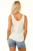 Ivory Scoop Neck Textured Tank Top sold by Lime Lush