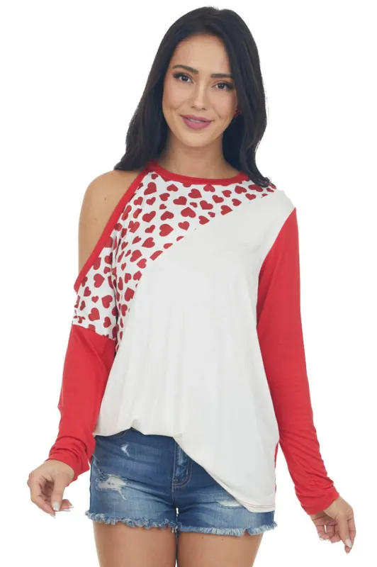 Ruby One Cold Shoulder Top with Heart Details sold by Lime Lush