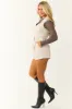 Champagne Faux Leather Sleeveless Romper sold by Lime Lush