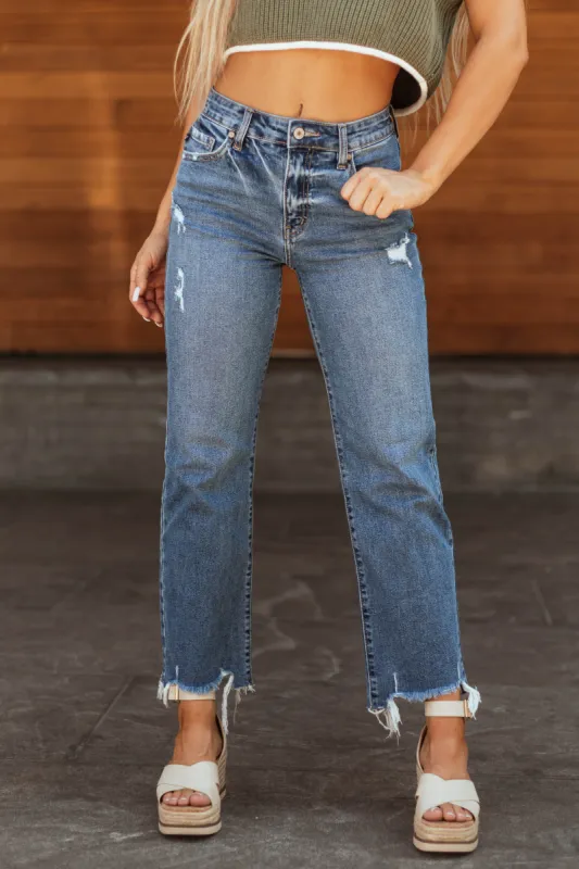 KanCan Medium Wash High Rise Slim Wide Leg Jeans sold by Lime Lush
