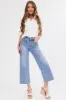 Mica Denim Light Wash Wide Leg Cropped Jeans sold by Lime Lush