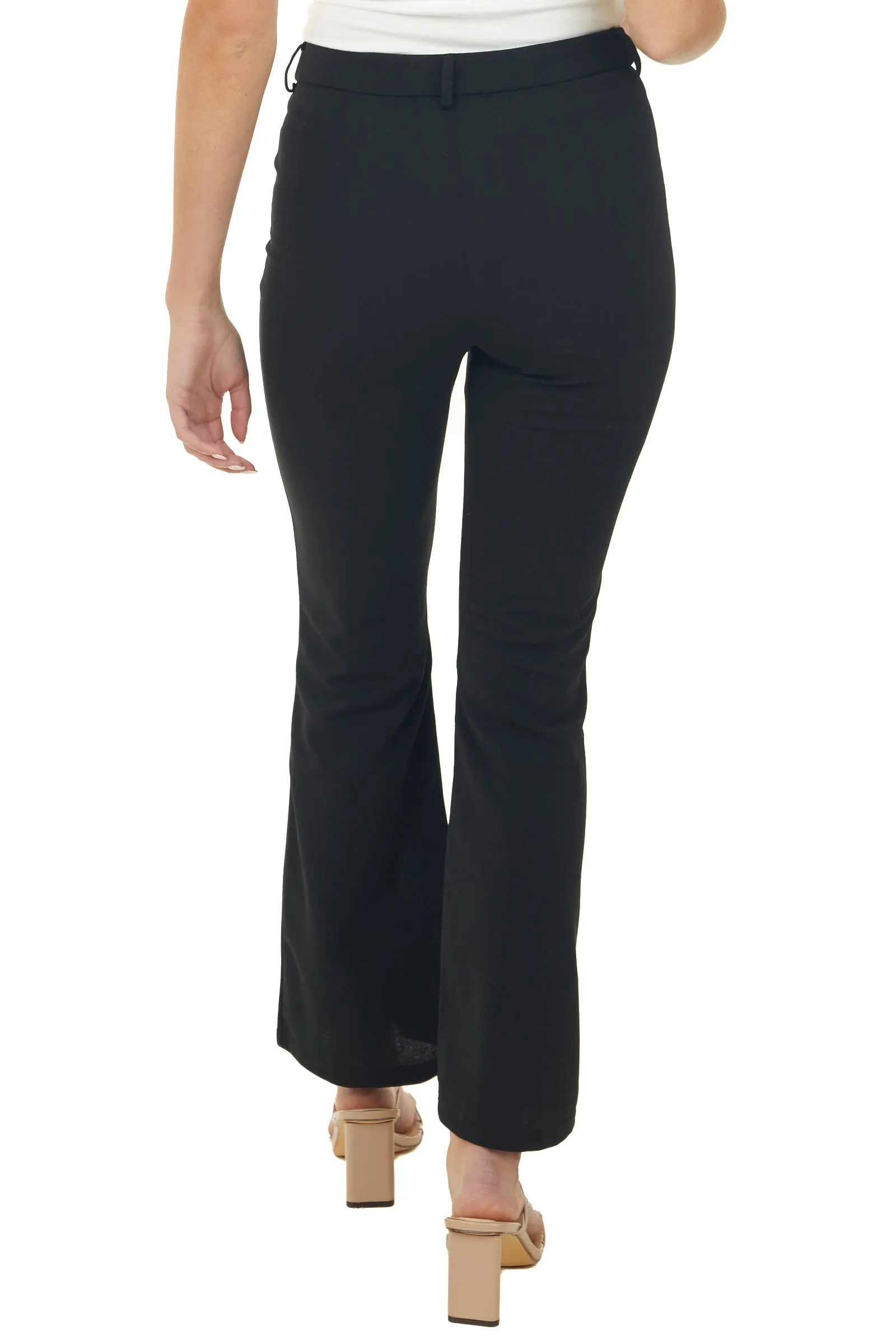 Black High Waisted Flare Front Split Pants sold by Lime Lush product image thumbnail 4