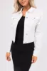Off White Casual Fit Denim Jacket sold by Lime Lush