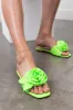 Neon Lime Rose Strap Square Toe Sandals sold by Lime Lush