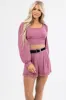 Berry Woven Shorts and Crop Top Set sold by Lime Lush