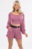 Berry Woven Shorts and Crop Top Set sold by Lime Lush