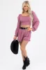 Berry Woven Shorts and Crop Top Set sold by Lime Lush