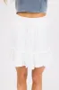 She+Sky Off White Satin Pleated Ruffle Skirt sold by Lime Lush