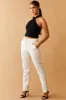 Ivory Slit Straight Leg Woven Pants sold by Lime Lush