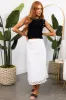 She+Sky White Windowpane Organza Midi Skirt sold by Lime Lush