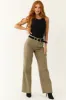YMI Olive Wide Leg Frayed Hem Jeans sold by Lime Lush