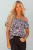 Black and White Zebra Print Short Sleeve Blouse sold by Lime Lush