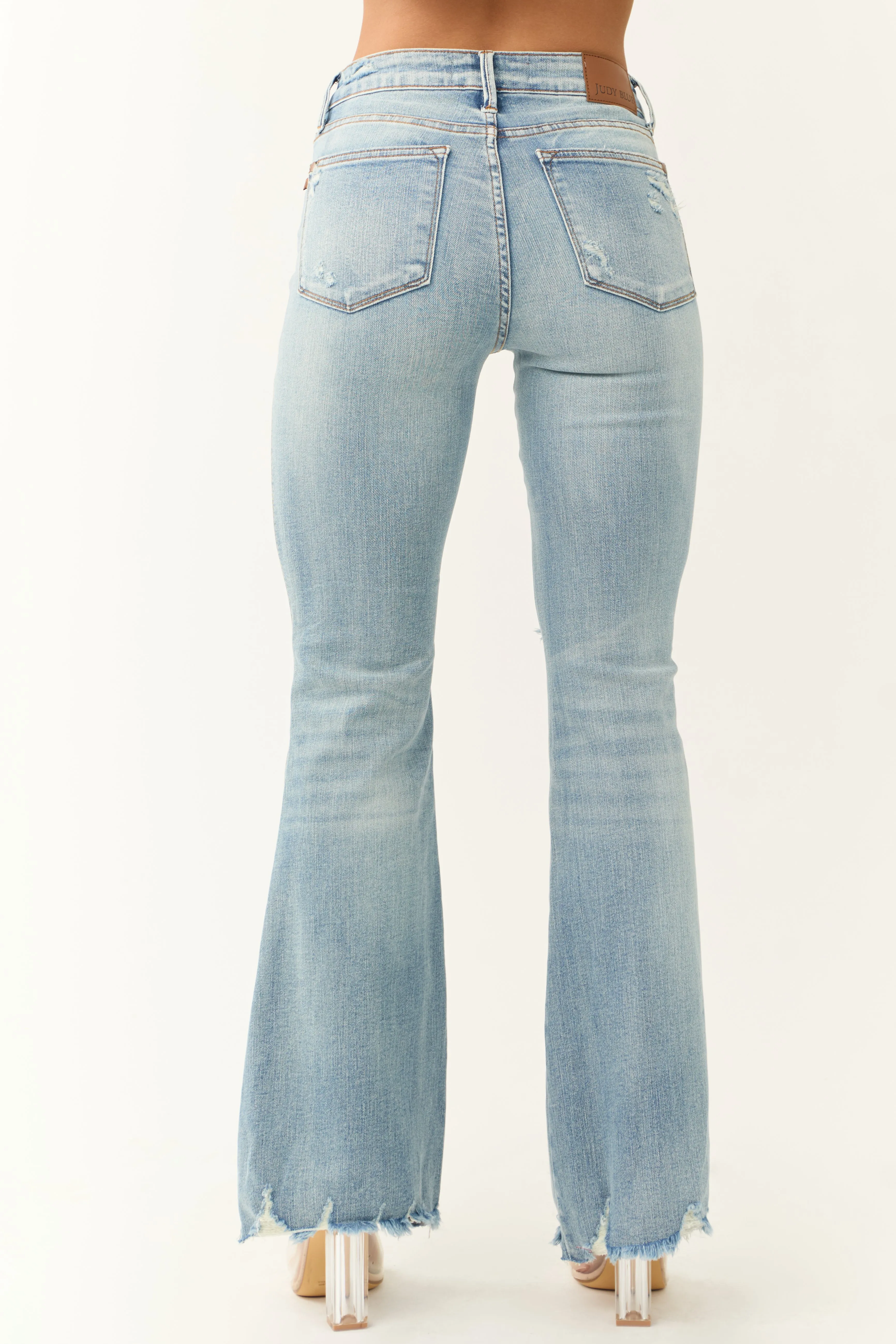 Judy Blue Tummy Control Medium Wash Flare Jeans sold by Lime Lush product image thumbnail 4