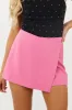 Bright Bubblegum Pink Asymmetrical Hem Skort sold by Lime Lush