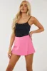 Bright Bubblegum Pink Asymmetrical Hem Skort sold by Lime Lush