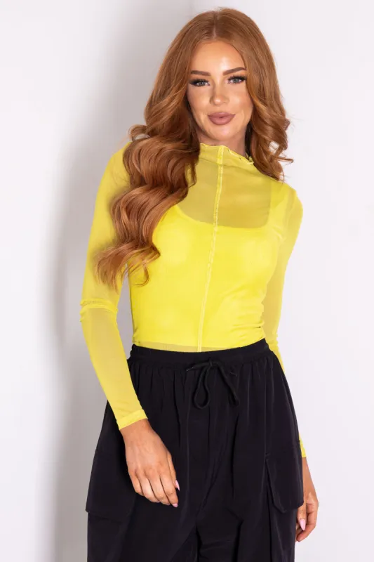 Lime Ribbed Crop Top with Long Sleeve Overlay sold by Lime Lush