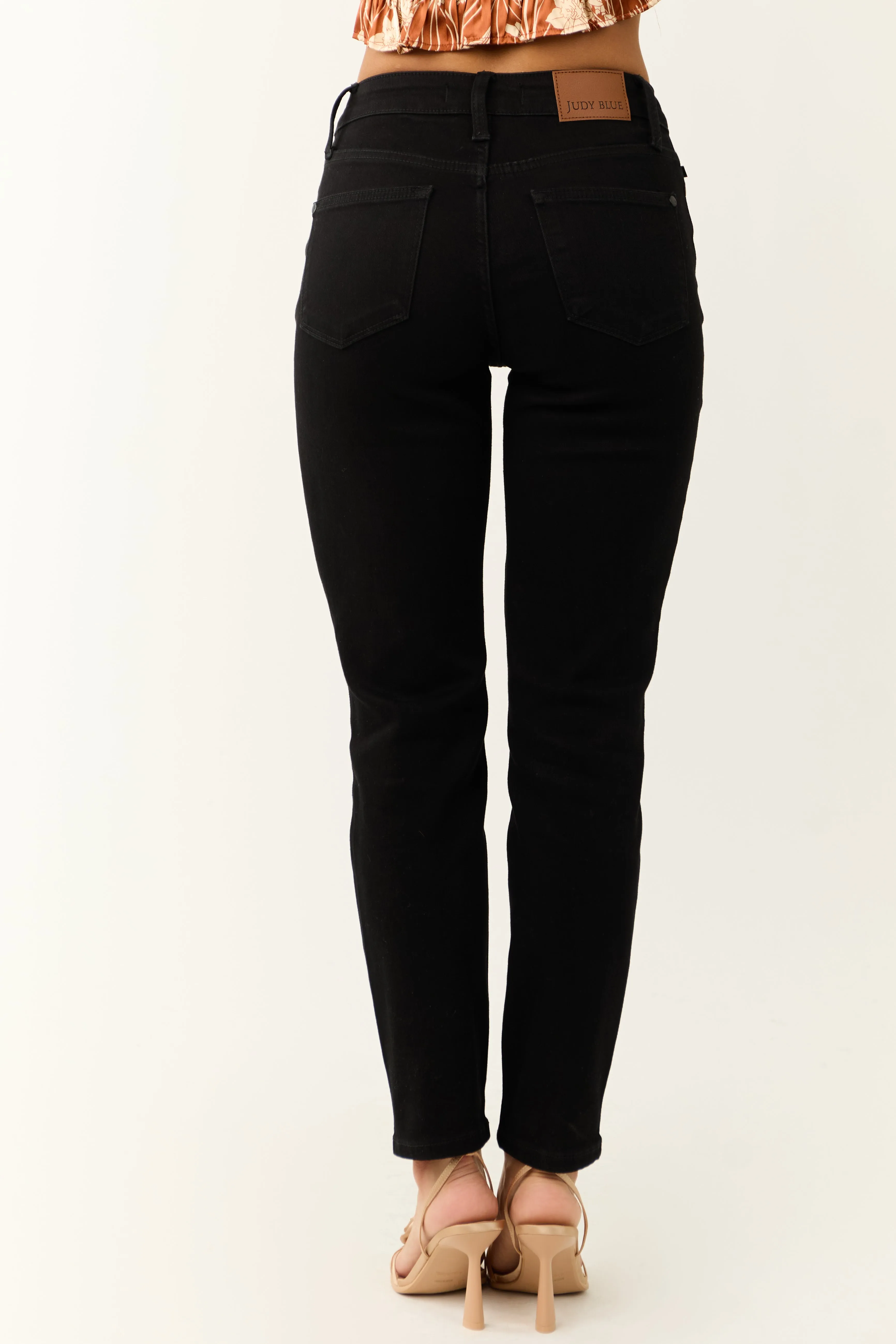 Judy Blue Black Non Distressed Skinny Jeans sold by Lime Lush product image thumbnail 4