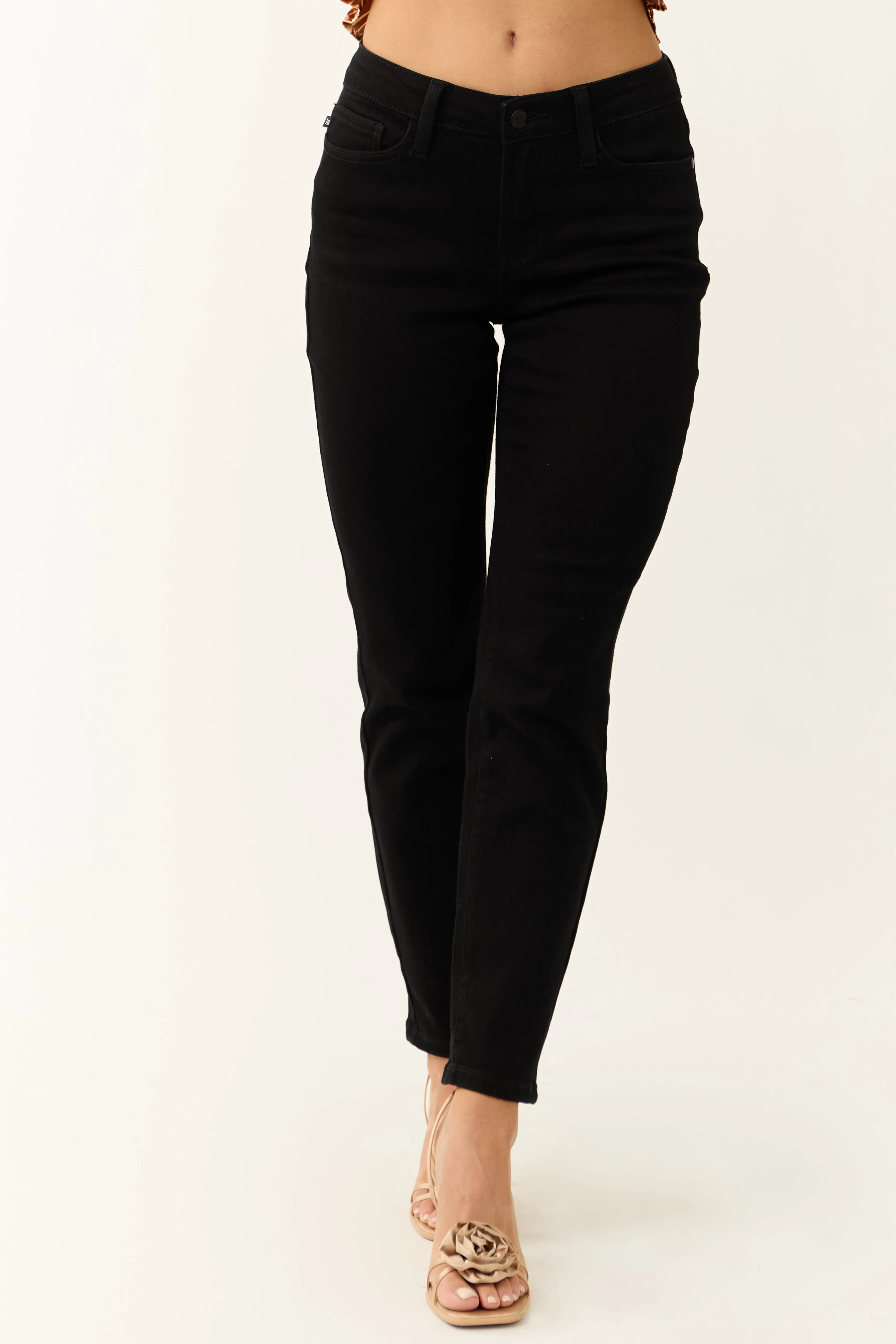 Judy Blue Black Non Distressed Skinny Jeans sold by Lime Lush
