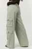 Dusty Sage High Rise Drawstring Wide Leg Cargo Pants sold by Lime Lush