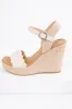 Ivory Crochet Trim Strap Espadrille Wedges sold by Lime Lush