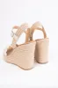Ivory Crochet Trim Strap Espadrille Wedges sold by Lime Lush
