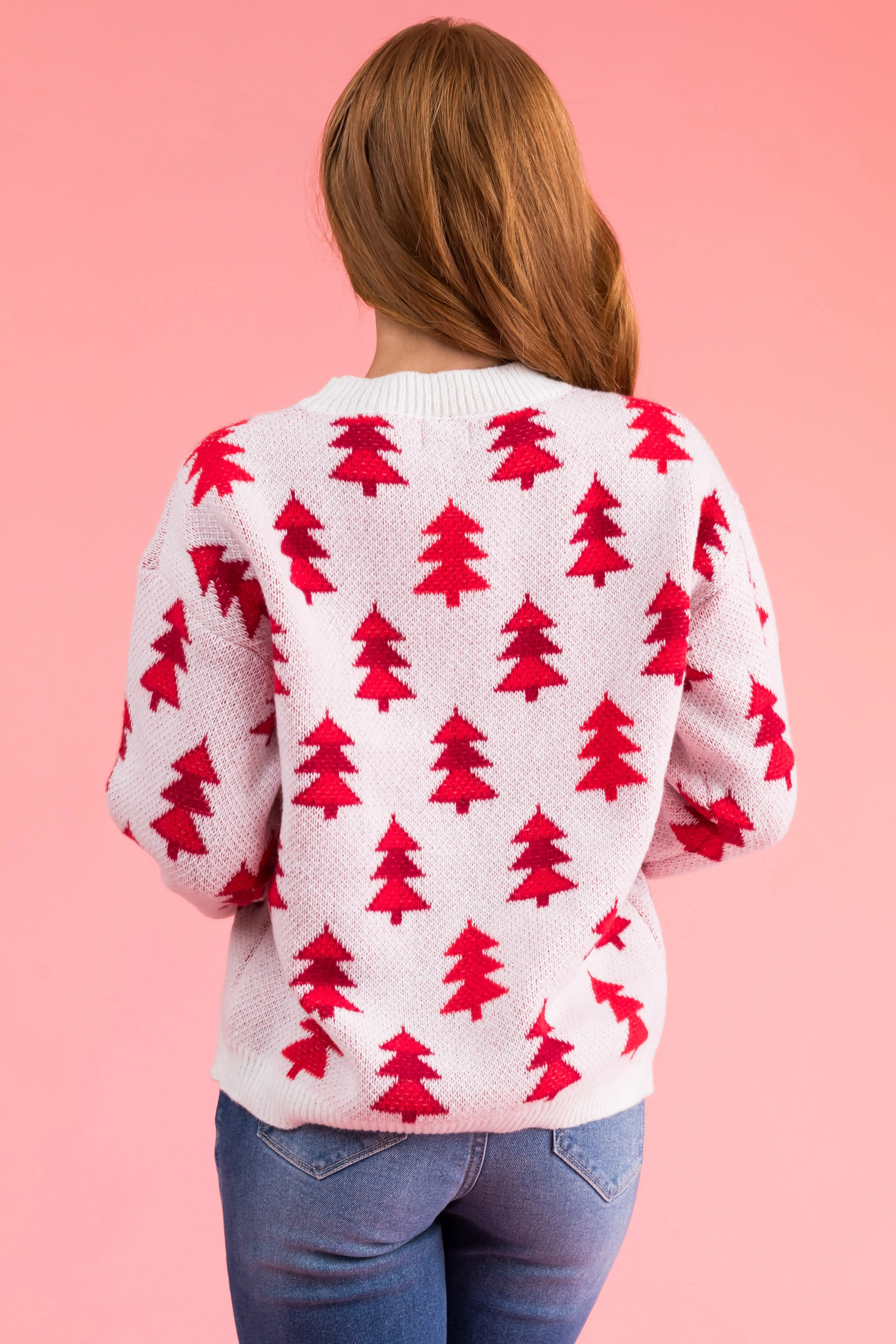 Ivory Christmas Tree Pearl Graphic Sweater sold by Lime Lush product image thumbnail 5