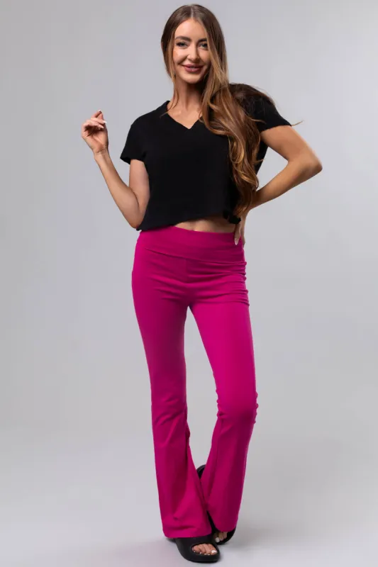Mulberry Soft High Waist Flare Leg Yoga Pants sold by Lime Lush