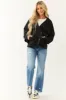 Black Double Button Long Sleeve Collared Jacket sold by Lime Lush
