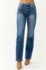Risen Dark Wash Ankle Relaxed Bootcut Jeans sold by Lime Lush