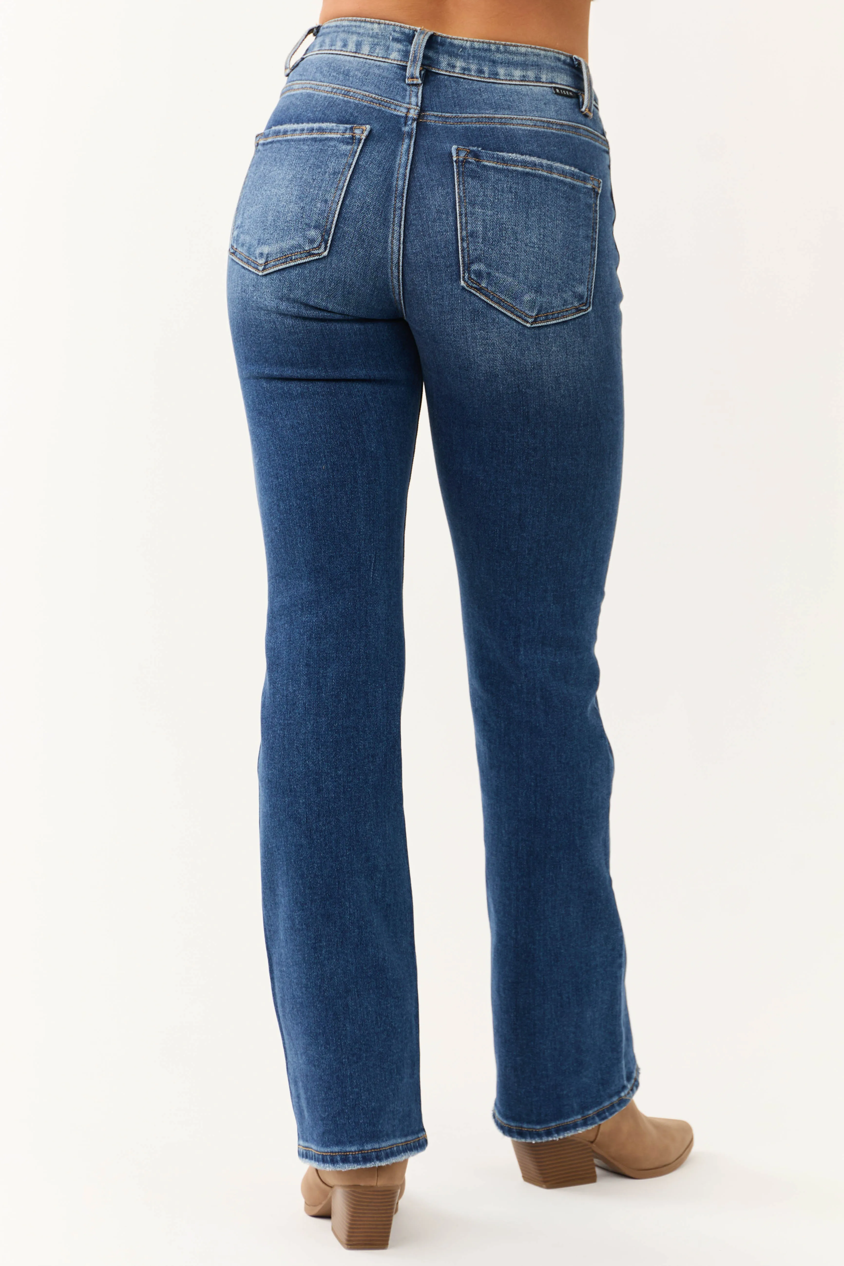 Risen Dark Wash Ankle Relaxed Bootcut Jeans sold by Lime Lush product image thumbnail 5