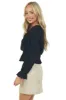 Black Bubble Sleeve Smocked Textured Blouse sold by Lime Lush