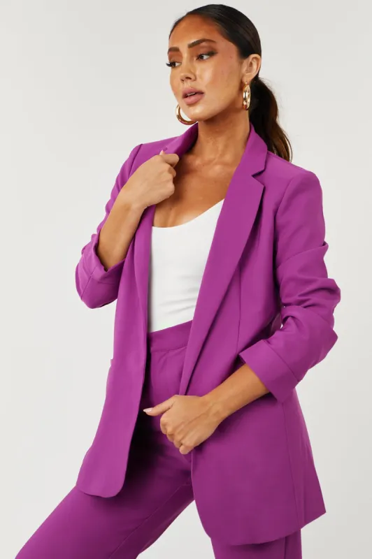 Emily Boysenberry Longline Open Blazer sold by Lime Lush