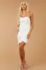 White Textured Strapless Smocked Mini Dress sold by Lime Lush