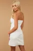 White Textured Strapless Smocked Mini Dress sold by Lime Lush