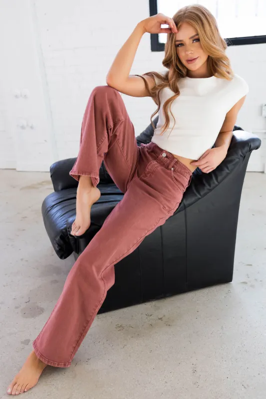 KanCan Terracotta High Rise Wide Leg Jeans sold by Lime Lush