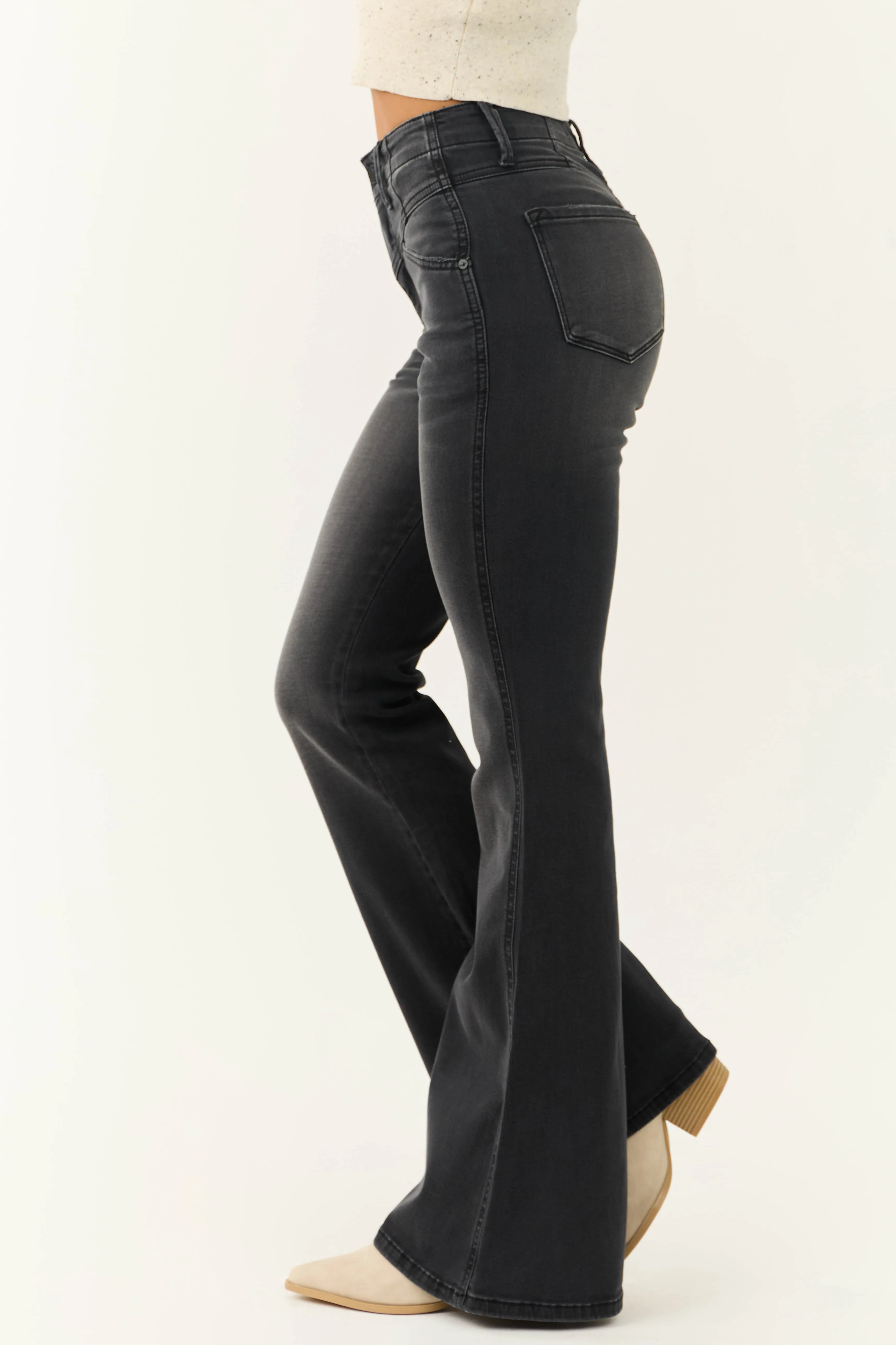 KanCan Black High Rise Flare Leg Jeans sold by Lime Lush product image thumbnail 3