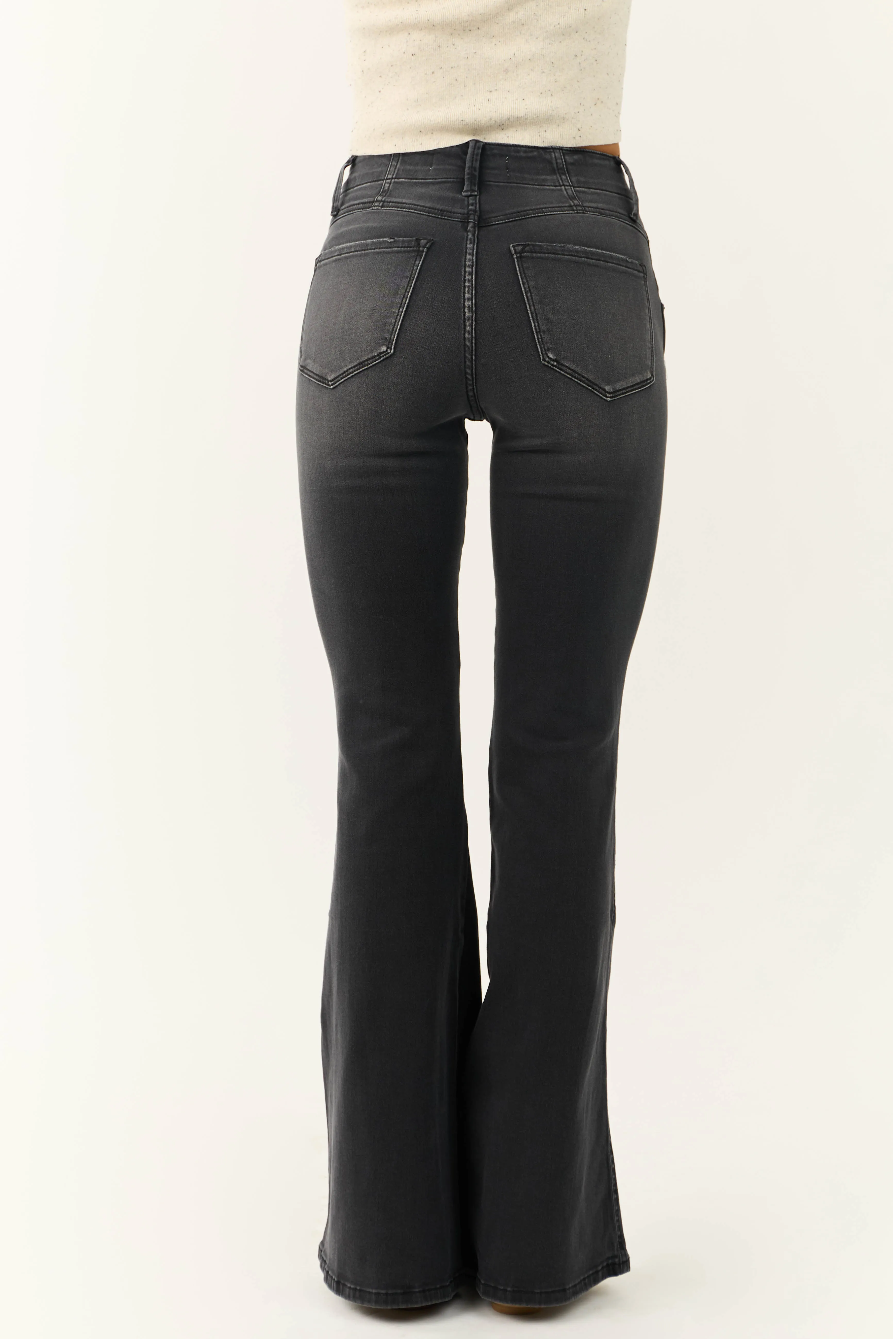 KanCan Black High Rise Flare Leg Jeans sold by Lime Lush product image thumbnail 4