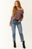 Light Berry Slub Knit Center Seam Long Sleeve Top sold by Lime Lush