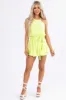 She+Sky Neon Kiwi Checkered Halter Neck Romper sold by Lime Lush
