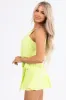 She+Sky Neon Kiwi Checkered Halter Neck Romper sold by Lime Lush