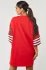 Ruby Red Football Sequin Loose Fit Shirt Dress sold by Lime Lush