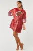 Ruby Red Football Sequin Loose Fit Shirt Dress sold by Lime Lush