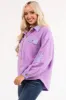 Orchid Sherpa Shacket with Faux Leather Detail sold by Lime Lush